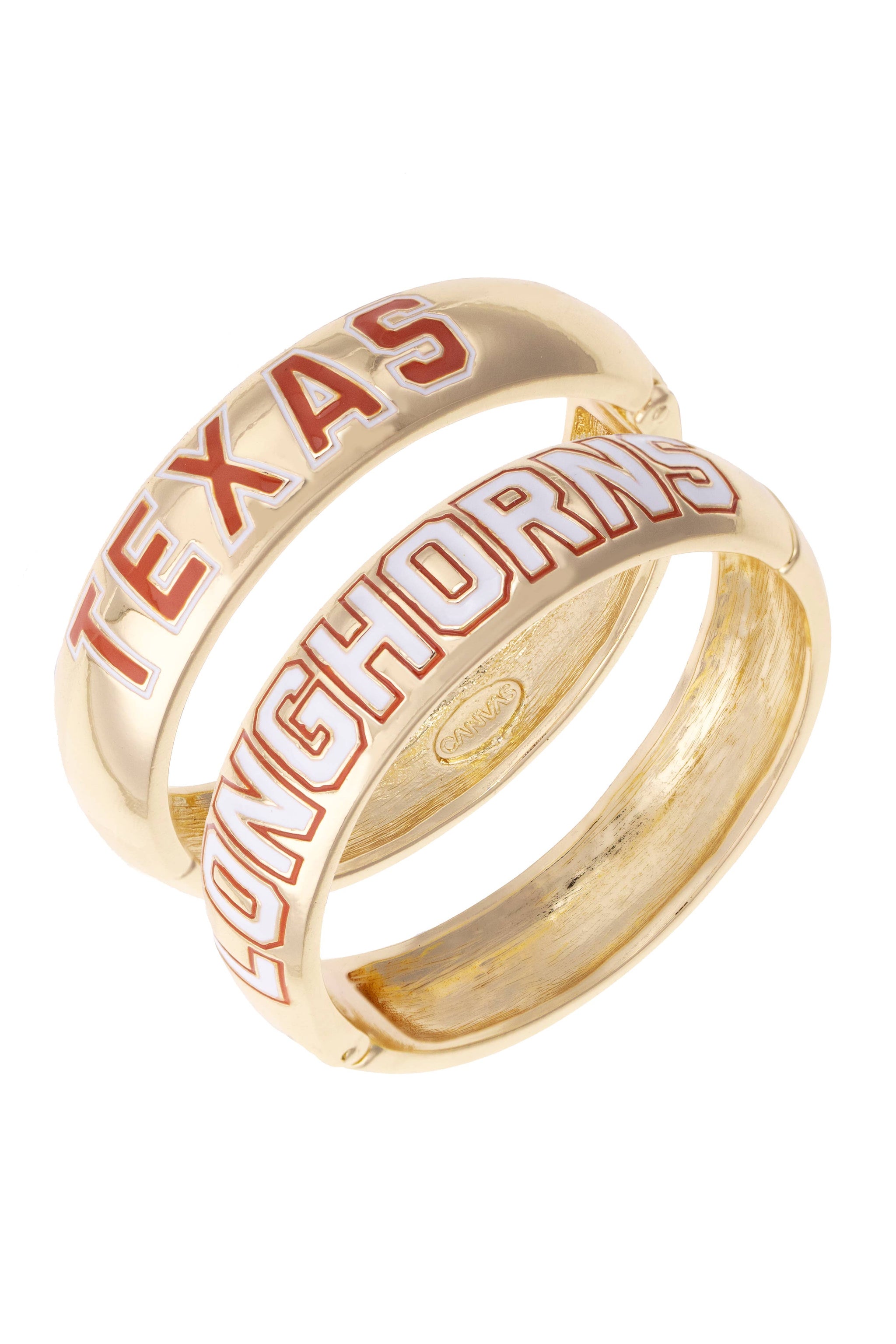 Texas Longhorns Polished Metal Hinge Bangle – Gunpowder & Cabernet
